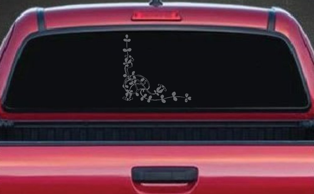 Floral Vine Inside Corner Swirl Car or Truck Window Decal Sticker