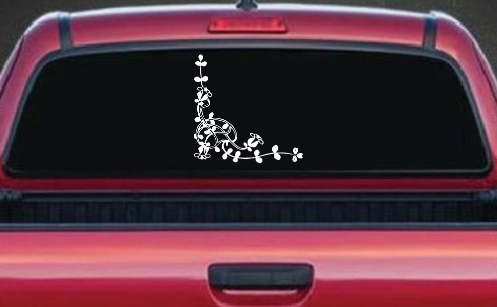Floral Vine Inside Corner Swirl Car or Truck Window Decal Sticker