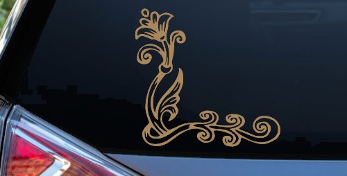 Flower Vine Corner Swirl Car or Truck Window Decal Sticker