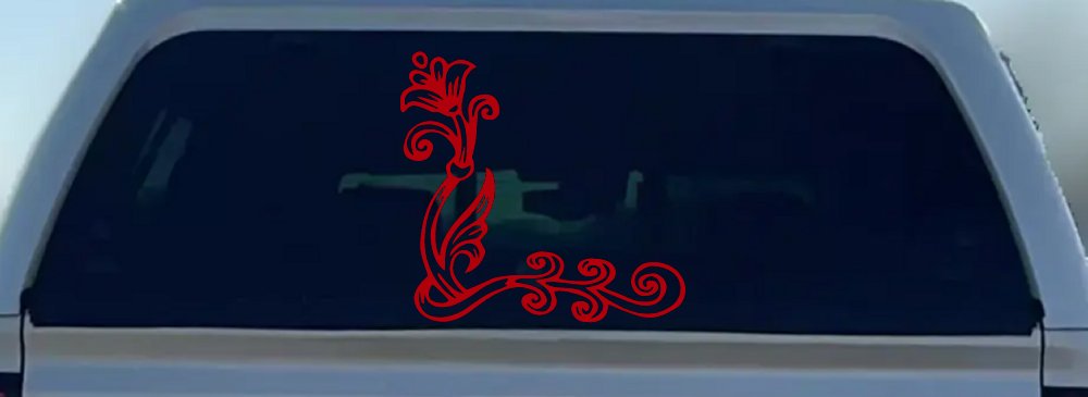 Flower Vine Corner Swirl Car or Truck Window Decal Sticker
