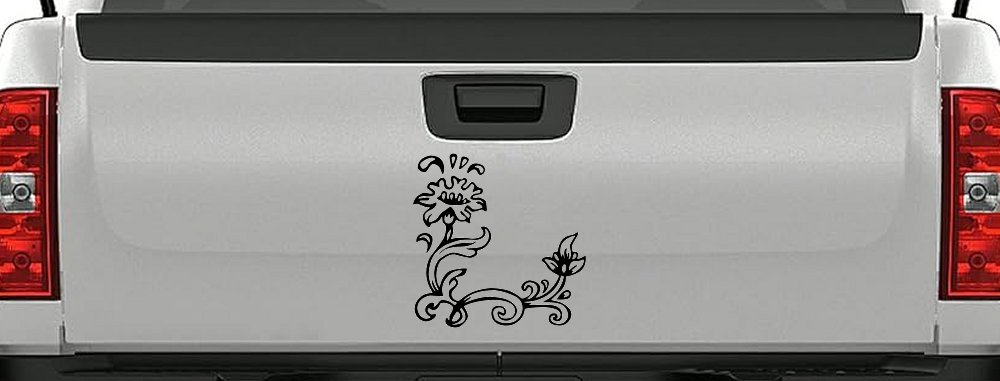 Flower Vine Corner Swirl Car or Truck Window Decal Sticker