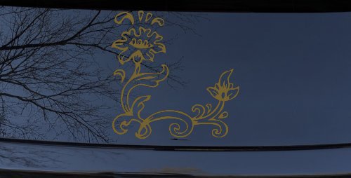 Flower Vine Corner Swirl Car or Truck Window Decal Sticker