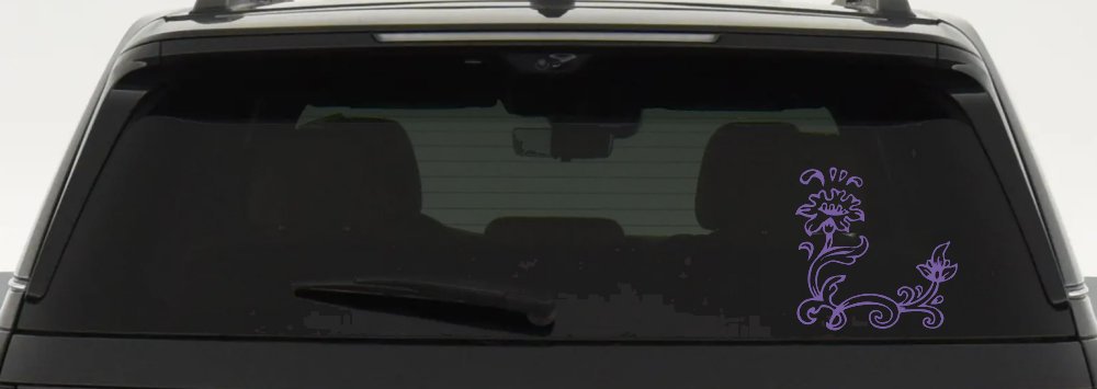 Flower Vine Corner Swirl Car or Truck Window Decal Sticker