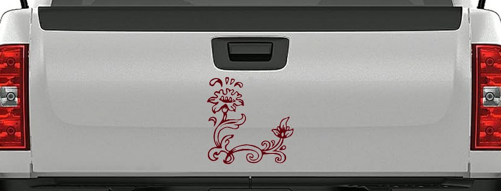 Flower Vine Corner Swirl Car or Truck Window Decal Sticker