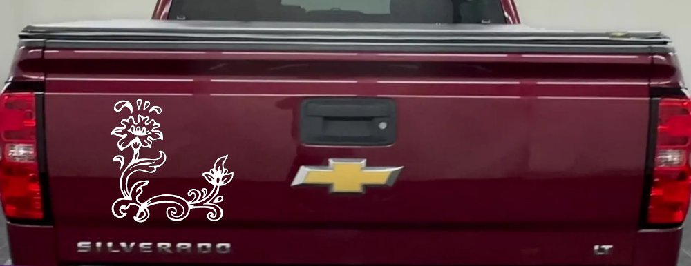 Flower Vine Corner Swirl Car or Truck Window Decal Sticker