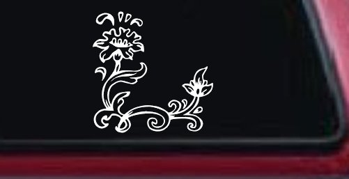 Flower Vine Corner Swirl Car or Truck Window Decal Sticker