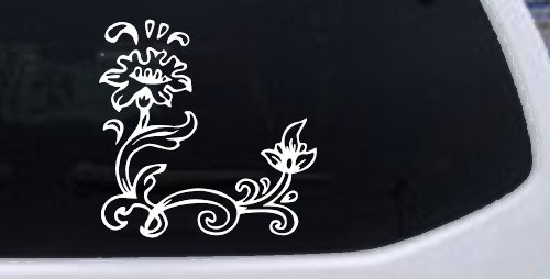 Flower Vine Corner Swirl Car or Truck Window Decal Sticker