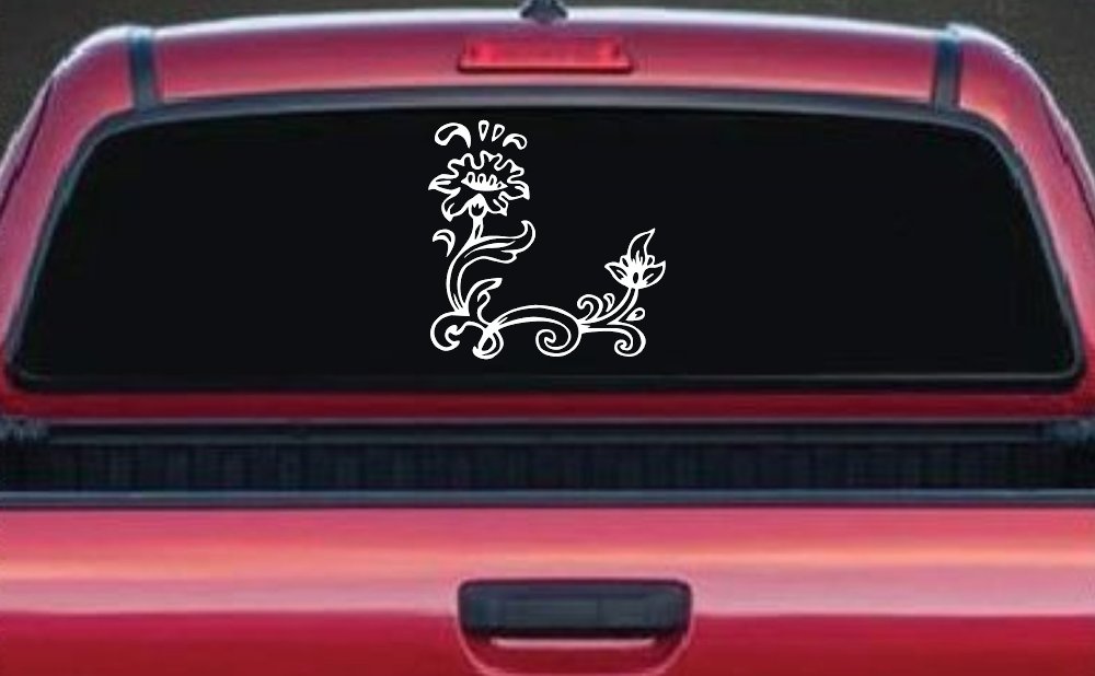 Flower Vine Corner Swirl Car or Truck Window Decal Sticker
