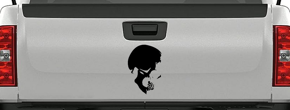 Skull Side View Car or Truck Window Decal Sticker (Black)