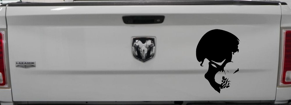 Skull Side View Car or Truck Window Decal Sticker (Black)