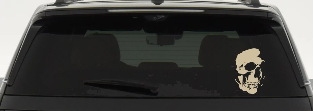 Skull Shadowed Side Car or Truck Window Decal Sticker