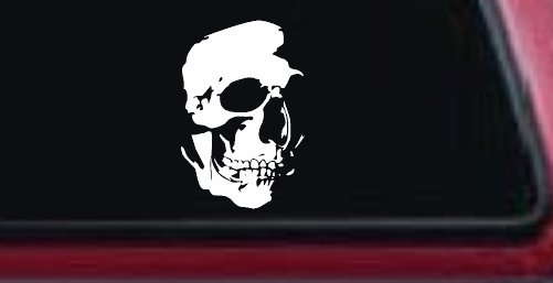 Skull Shadowed Side Car or Truck Window Decal Sticker