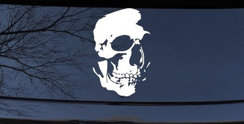 Skull Shadowed Side Car or Truck Window Decal Sticker