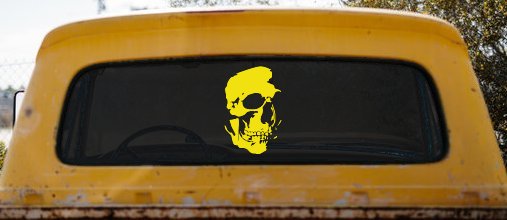Skull Shadowed Side Car or Truck Window Decal Sticker