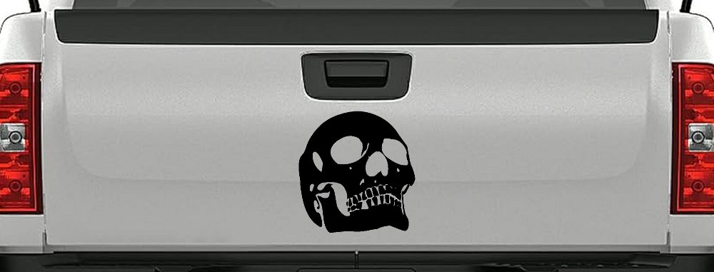Skull Front View Skulls Car or Truck Window Decal Sticker (Black)