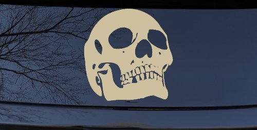 Skull Front View Skulls Car or Truck Window Decal Sticker (Desert Sand)