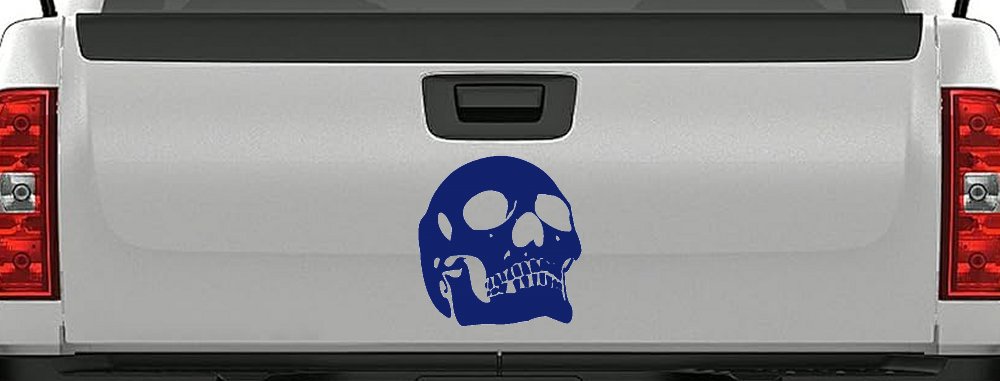 Skull Front View Skulls Car or Truck Window Decal Sticker (Navy)