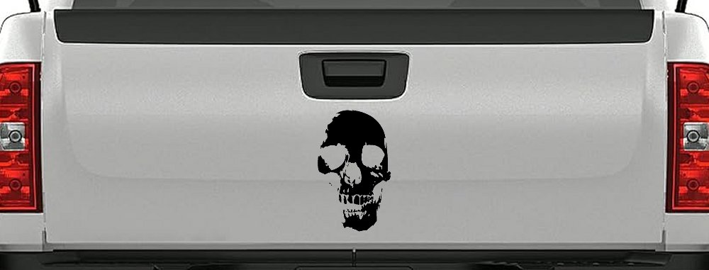 Skull Shadow Skulls Car or Truck Window Decal Sticker (Black)