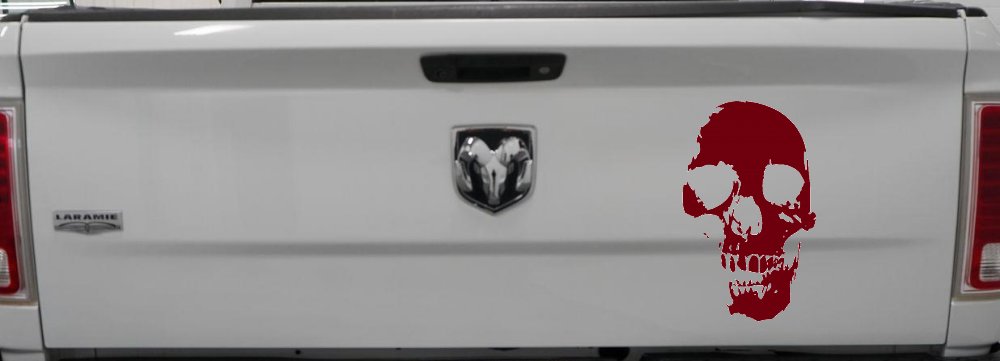 Skull Shadow Skulls Car or Truck Window Decal Sticker (Burgundy)