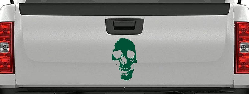 Skull Shadow Skulls Car or Truck Window Decal Sticker (Dark Green)