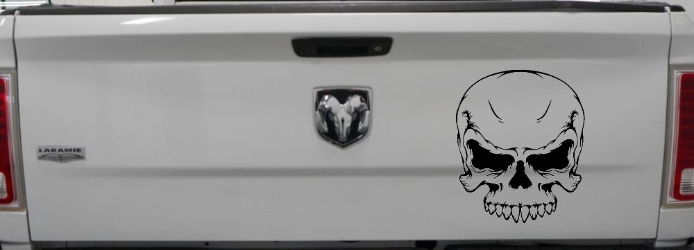 Mean Looking Skull Car or Truck Window Decal Sticker