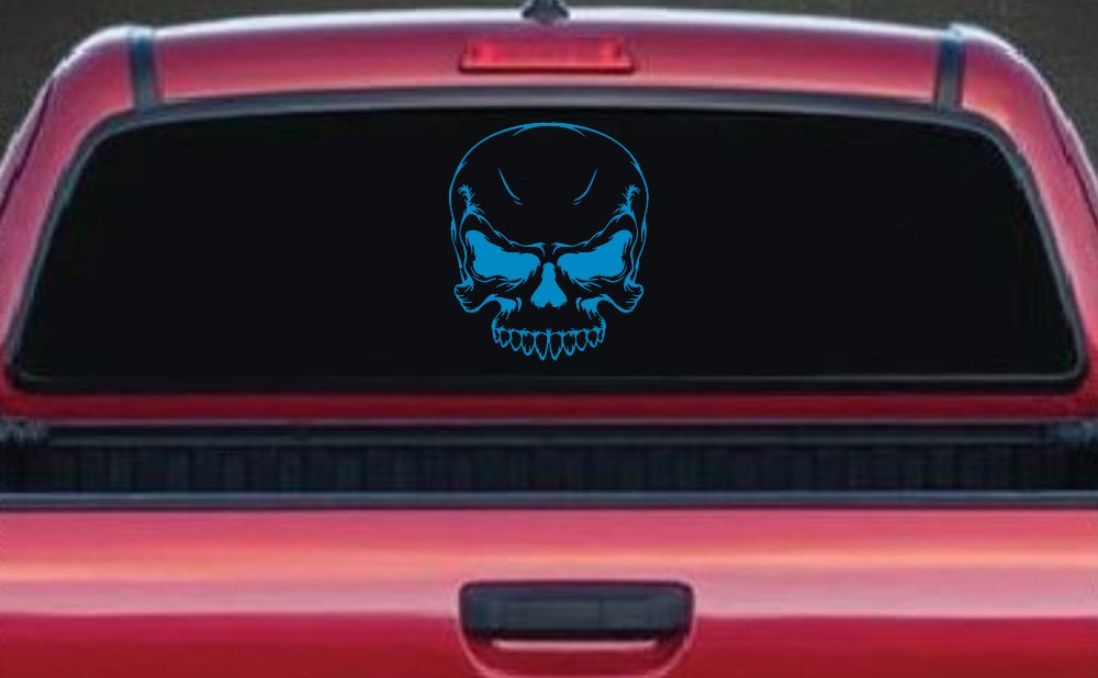 Mean Looking Skull Car or Truck Window Decal Sticker