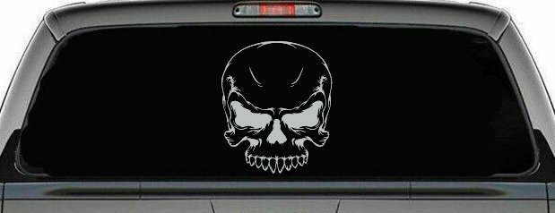 Mean Looking Skull Car or Truck Window Decal Sticker