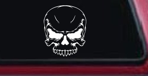 Mean Looking Skull Car or Truck Window Decal Sticker