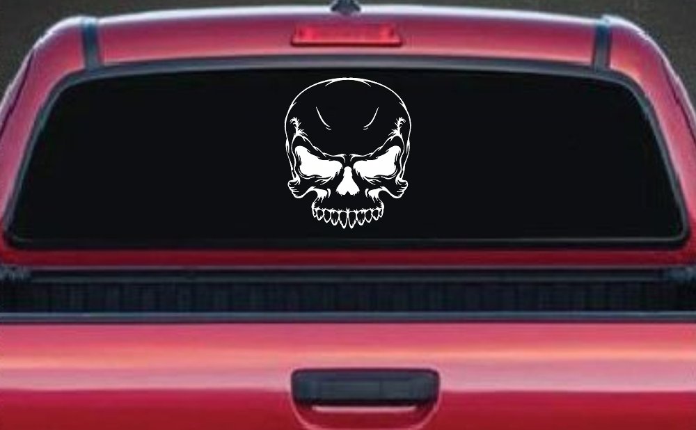 Mean Looking Skull Car or Truck Window Decal Sticker