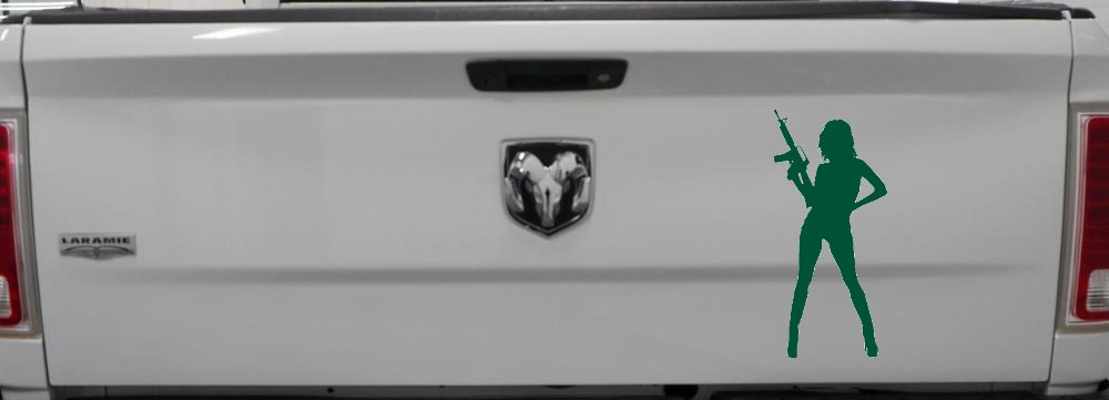 Girl With AR15 Gun Car or Truck Window Decal Sticker