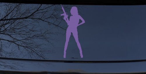 Girl With AR15 Gun Car or Truck Window Decal Sticker