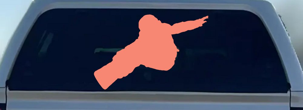 Snowboarding Car or Truck Window Decal Sticker (Coral)