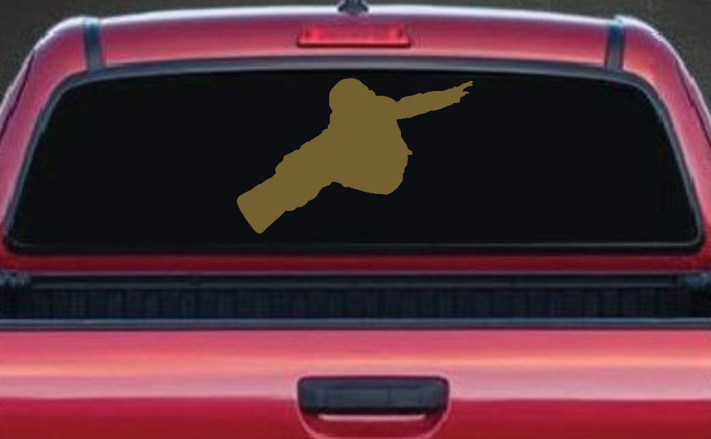 Snowboarding Car or Truck Window Decal Sticker (Gold)