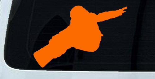 Snowboarding Vinyl Decal for Car Truck Window Adventure Sticker (Orange)