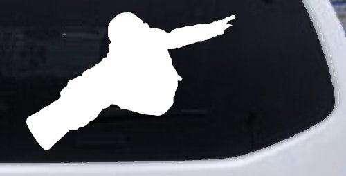 Snowboarding Vinyl Decal for Car Truck Window Adventure Sticker (White)