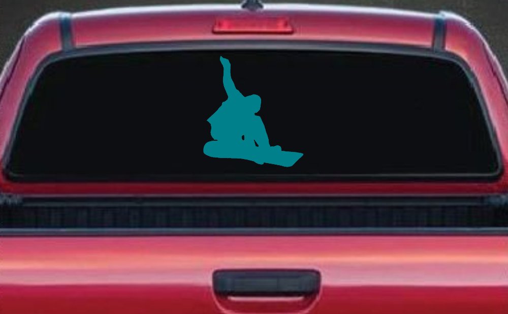 Snowboarding Decal for Car & Truck Windows | Vinyl Sticker Fun (Turquoise Blue)