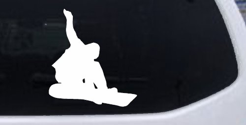 Snowboarding Car or Truck Window Decal Sticker (White)