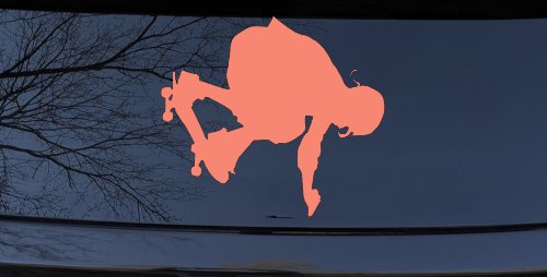 Skateboarding Decal Car Truck Window Vinyl Sticker Fun Ride (Coral)