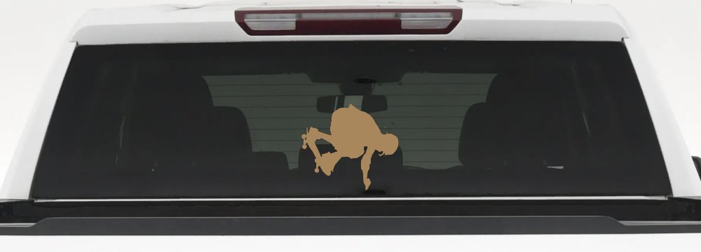 Skateboarding Car or Truck Window Decal Sticker (Light Brown)