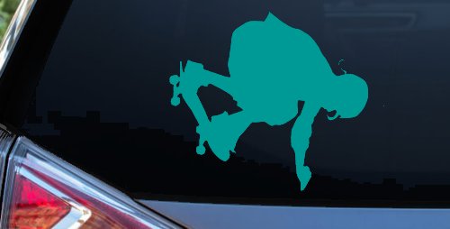 Skateboarding Car or Truck Window Decal Sticker (Turquoise)
