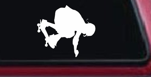 Skateboarding Car or Truck Window Decal Sticker (White)