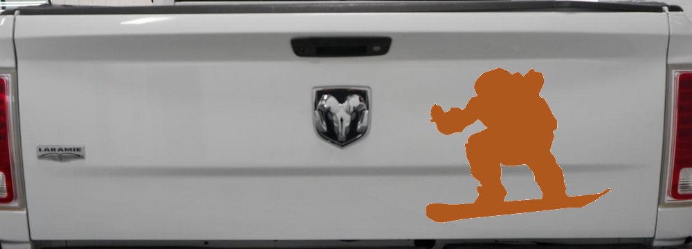 Snowboarding Sports Car or Truck Window Decal Sticker (Nut Brown)