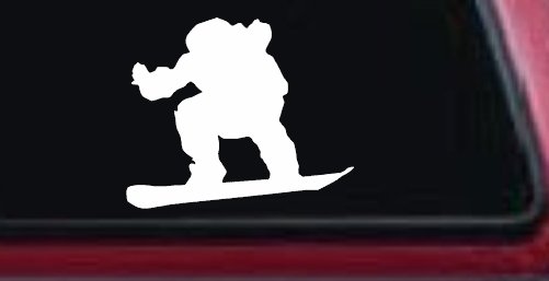 Snowboarding Sports Car or Truck Window Decal Sticker (White)