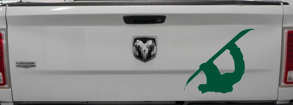 Snowboarding Car or Truck Window Decal Sticker (Dark Green)