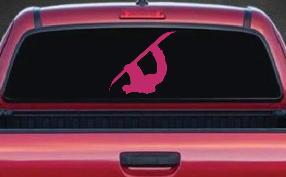 Snowboarding Car or Truck Window Decal Sticker (Hot Pink)