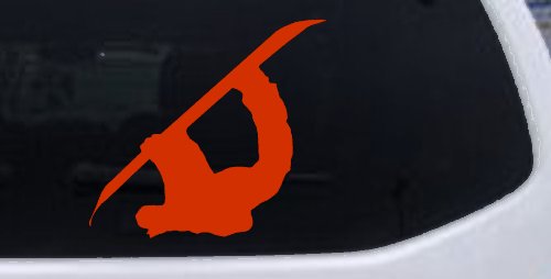 Snowboarding Car or Truck Window Decal Sticker (Orange Red)