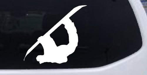 Snowboarding Car or Truck Window Decal Sticker (White)