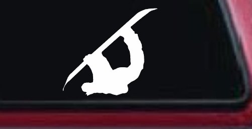 Snowboarding Car or Truck Window Decal Sticker (White)