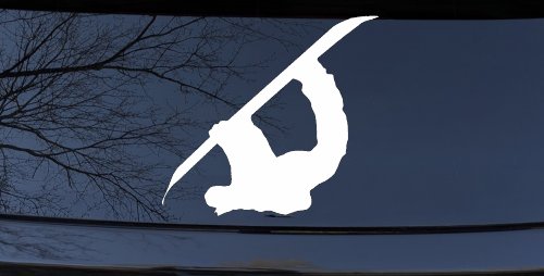 Snowboarding Car Truck Window Decal Sticker Vinyl Extreme Sports Ride (White)