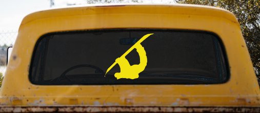 Snowboarding Car or Truck Window Decal Sticker (Yellow)